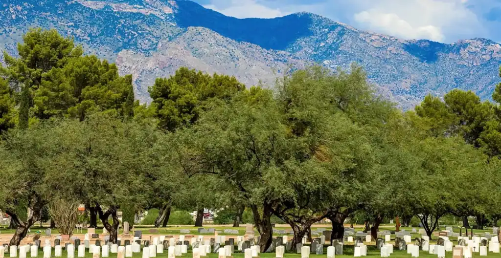 Cemetery in Tucson, Arizona representing average funeral costs and burial expenses